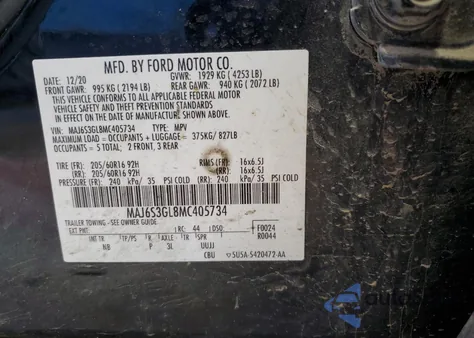 2021 Ford Ecosport Se from USA, damaged, VIN MAJ6S3GL8MC405734